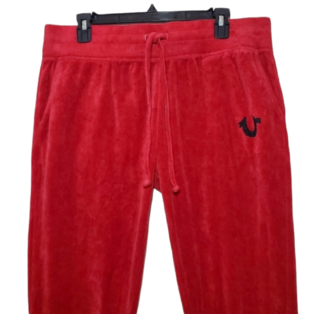 TRUE RELIGION Velour Track Pants Large - Picture 7 of 10